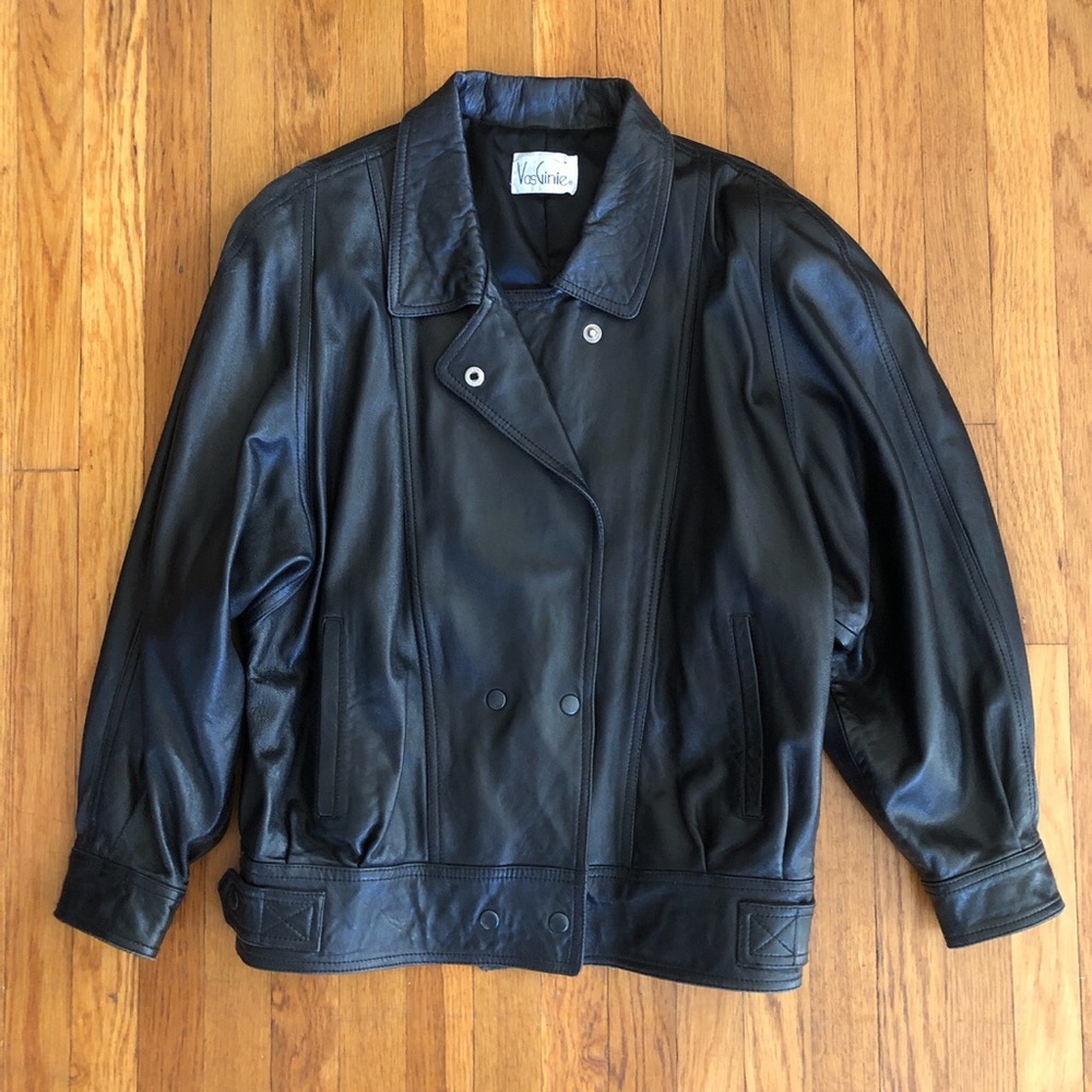 VTG - 80s Baby Leather Jacket - Picture 4 of 5